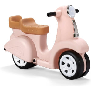Step2 Kids Ride Along Scooter, Single Seater Easy to Store Ride On Toy with Rear Storage Slot, Suitable for Children both Boys and Girls Aged 18m and Above, Pink
