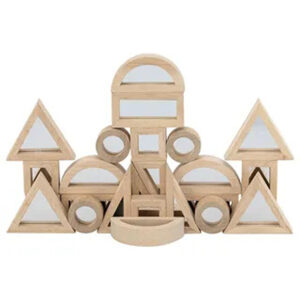Viga - Geometric Wooden Mirrored Shape Blocks - 24Pcs