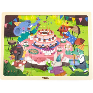 Viga Birthday Party Wooden Jigsaw Puzzle 24-Pieces