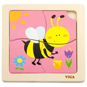 Viga - Handy Flat Puzzle Bee - 4pc