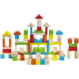 New Classic Toys Viga NCT Building Blocks in Drum Style Tub (80-Piece, Multi-Color)