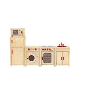 Viga Kids Wooden Kitchen Set - Fridge/Microwave/Oven/Washing Machine AND Sink