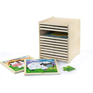 Viga Storage Shelf Wooden Puzzle 12 Set 9-Pieces