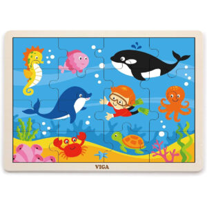 Viga Storage Shelf Wooden Puzzle 12 Set 16-Pieces
