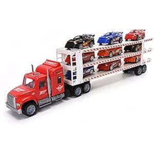Truck with 9PCS Racing Cars Little Kid 4-6 years - Red