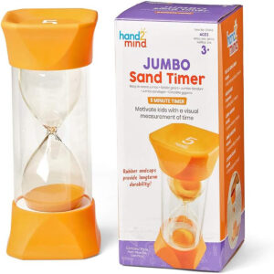 hand2mind Learning Resources 93068 Jumbo Sand Timer (5-Minute), Orange
