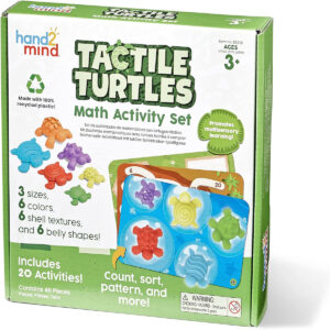 hand2mind Learning Resources Maths Activity Set Tactile Turtles Numbers Learning for Toddlers, Math Counter for Children, Colour Sorting Toy, Sensory Game with Turtles, Montessori