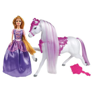 Grandi Giochi - Princess Rapunzel With Horse - 30cm