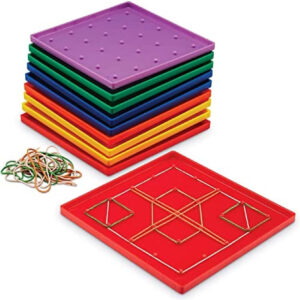 Learning Resources Classpack Geoboards, 7 Inches, Set of 10, Assorted Colors, 7 x 7 Inches