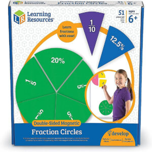 Learning Resources LER1616 Double-Sided Magnetic Fraction Circles
