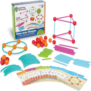 Learning Resources Dive Into Shapes! A "Sea" & Build Geometry Set 129 Piece Ages 6+ Multicolor