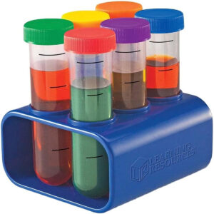 Learning Resources Primary Science Jumbo Test Tubes with Stand Set of 6 Tubes Ages 3+Multi-color 1 Pack
