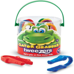 Learning Resources Gator Grabber Tweezers Fine Motor Toy Various Colors Set of 12 Ages 2+ Multi-color 4 W in