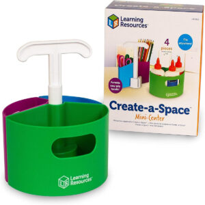 Learning Resources Create-a-Space Storage Mini Center, Classroom Craft Keeper, Maker Space, Small Space Storage, Teacher Organizer, Home School Accessories, Easter Basket, 4 Piece Set
