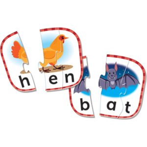 Learning Resources 3-Letter Word Puzzle Cards, Kindergarten Readniness, Self Correcting Puzzles, Ages 3+