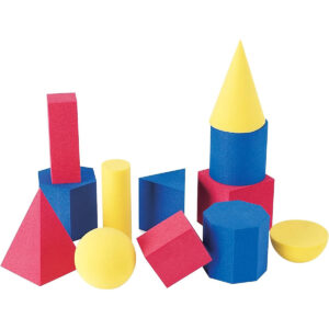 Learning Resources Hands-On Soft Geosolids, Soft Foam 3D Shapes, Set of 12, Ages 5+ (LER6120)