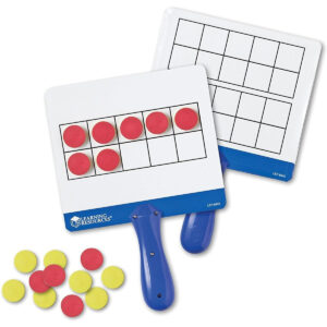 Learning Resources Magnetic Ten-Frame Answer Boards - Set of 4 with 100 Colorful counters/Discs, Ages 5+ | Grades K+ Giant Magnetic Ten Frame Boards Set, Math Manipulatives