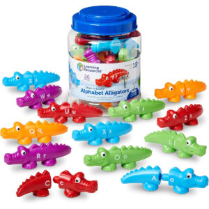 Learning Resources Snap-n-Learn Alphabet Alligators - 26 Double-Sided Pieces, Ages 18+ Months Toddler Learning Toys, Alphabet Learning for Toddlers, Preschool Learning Toys