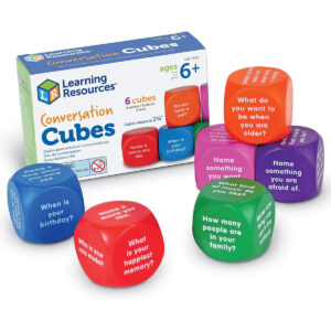 Learning Resources Conversation Cubes - 6 Pieces, Ages 6+ Foam Cubes For Social Emotional Learning, School Counselor Supplies, Speech Therapy Toys, Ice Breaker Cubes