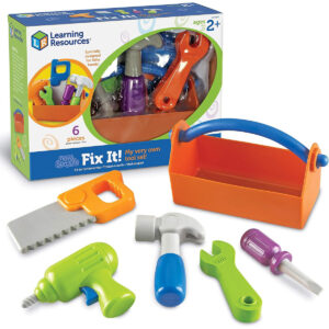 Learning Resources New Sprouts Fix It! Fine Motor Tools for Toddlers Pretend Play Toy Tool Set Outdoor Toys 6 Piece Ages 2+ Multi-color