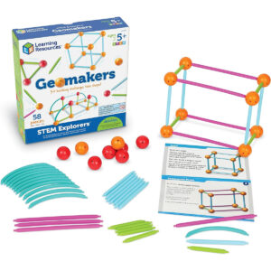 Learning Resources STEM Explorers Geomakers - 58 Pieces, Ages 5+ STEM Toys for Kids, Kindergartner Learning Toys, Shapes for Kids