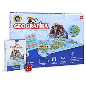 UnikPlay GEOGRAFIKA Unik Play - Ge Dografika Illustrated Map Card Game, One Size, Multicolour