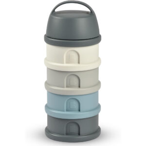 Beaba - 4 Compartments Formula Milk Container - Grey/Blue