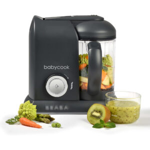 Béaba BEABA - Babycook Solo - Baby Food Maker - 4 in 1 : Baby Food Processor, Blender and Cooker - Soft Steamer Cooking - Quick - Food diversification for your Baby - Dark Grey