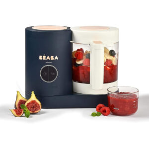 Béaba - Babycook Neo - Baby Food Maker - 4 in 1 : Food Processor, Blender and Cooker - Soft Steamer Cooking - Quick Homemade Baby Food - Glass Bowl - Stainless Steel Tub - Night Blue
