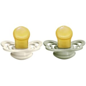 Bibs - Pacifier Couture Latex Size 1 - 0-6M - Pack of 2 - Ivory/Sage