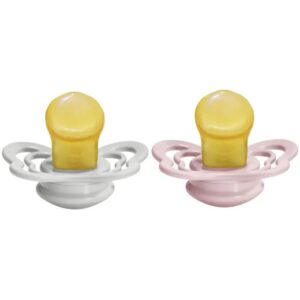 Bibs - Pacifier Couture Latex Size 1 - 0-6M - Pack of 2 - Haze/Blossom