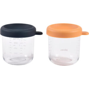 Beaba - Conservative Glass Food Containers - Night Blue/Honey - 250 ml - 2pcs