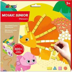 Avenir Create My First Story Book - Dinosaurs | Mosaic Junior Kit: Fun DIY Activity for Kids - Improve Coordination and Perception of Colors | Ideal gift for Kids 3+