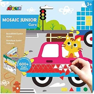Avenir Create My First Story Book - Cars | Mosaic Junior Kit: Fun DIY Activity for Kids - Improve Coordination and Perception of Colors | Ideal gift for Kids 3+