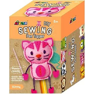 Avenir Sewing Pen Topper - Kitty | DIY Pen Topper Friend Sewing Kit - Hours of Entertainment & Creativity | Tools & Instructions Included, Easy and Fun Activity for Kids +
