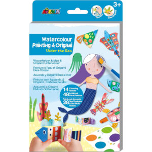 Avenir - Watercolour Painting & Origami - Under the Sea Multicolour | Encourage your child to be creative, great activity for rainy days, indoor play, travel and holidays | Ages 3+