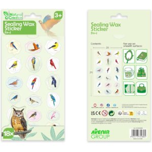 Avenir - Sealing Wax Stickers 10 pack - BIRD Multicolour | fabulous sealing wax stickers showcasing a collection of space objects | Ages3+