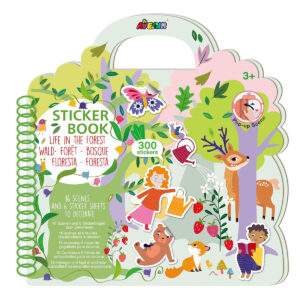 Avenir - Sticker Book Life in the Forest Multicolour | Easy, mess-free and fun! Convenient carry handle and beautiful illustrations | Peel off the stickers | Convenient carry handle | Ages 3+