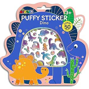 Avenir - Puffy Sticker Dino Multicolor | activity for kids | Perfect work of art to keep for room decoration or to give as a gift | ages 3+