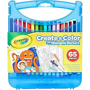Crayola Super Tips Coloring Art Case with Coloring Pages, Kids Gift, 65+ Pieces