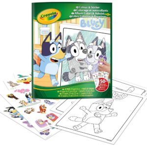 Crayola Bluey Color & Sticker Activity, Bluey Coloring Book, 32 Coloring Pages, Gift for Kids, Ages 3, 4, 5, 6