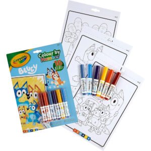 Crayola - Colour by Numbers - Bluey (Includes 16 Colouring Pages and 6 Mini-Markers) | Early Years Educational Colouring Fun | For Ages 3+