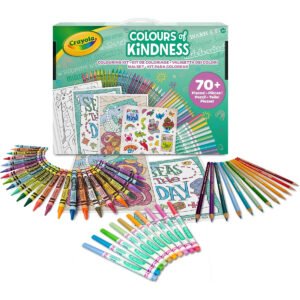 CRAYOLA Colours of Kindness Art Case - 70+ Pieces of Colouring Fun! | Includes Crayons, Markers, Pencils, Stickers & Paper | Ideal for Kids Ages 4+
