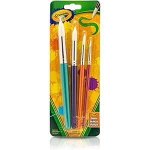 Crayola - Round Brush Set | Artist Paint Brush Set for Watercolor Brush Oil Acrylic Drawing Painting, Multicolor | 4 Sizes - 4Pcs