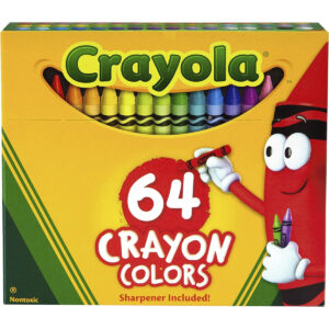Crayola Crayons, Crayon Box with Sharpener, 64 ct