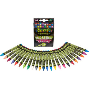 Crayola® Bold And Bright Construction Paper Crayons, Assorted Colors, Pack Of 24 Crayons