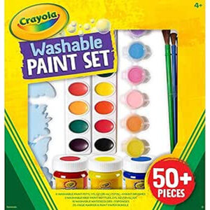 Crayola Washable Paint Set, Over 50 Pieces, Gift for Kids, 4, 5, 6, 7, Multi (54-1076),4 Ounces
