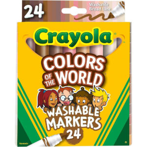 Crayola Colors of The World Markers 24 Count, Skin Tone Markers, Easter Gift for Kids (Styles Vary)
