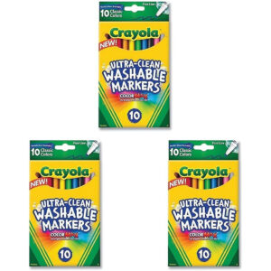 Crayola Ultra-Clean Washable Markers, Fine Line (Pack of 3)