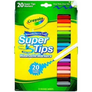Crayola Washable Super Tips Markers with Silly Scents, Assorted, 20/Set
